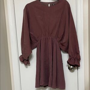 Zara Long Sleeve Dress in Deep Mauve